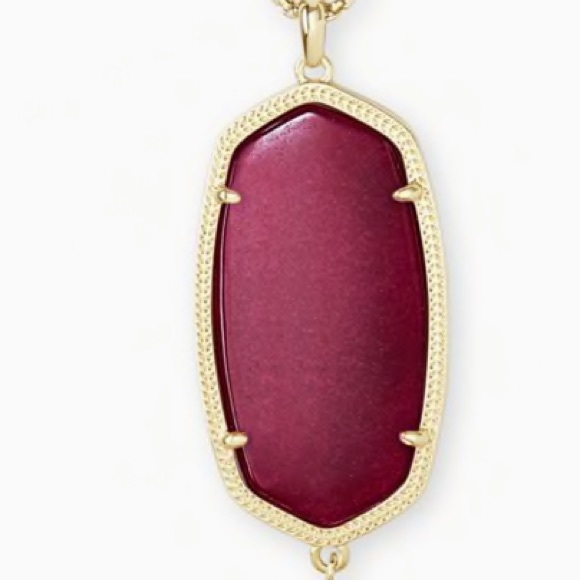 Kendra Scott Rayne Lonng Pendant Necklace Maroon - Picture 1 of 5